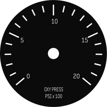 Zifferblatt 39mm Passenger Oxygen Press Instrument