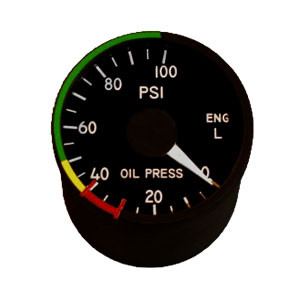 49mm / 2" Left Engine Öldruck Indicator